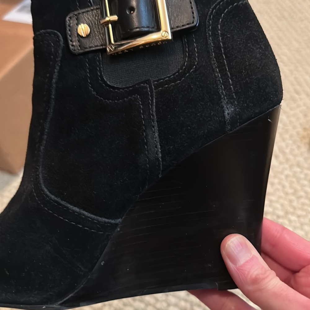 Tory Burch Adrienne Suede Wedge Ankle Bootie - Picture 14 of 15